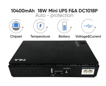 Джерело безперебійного живлення F&A Mini DC UPS DC1018 (10400 мАг)